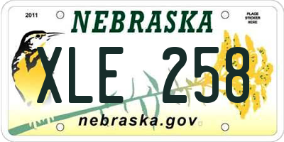 NE license plate XLE258