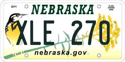 NE license plate XLE270