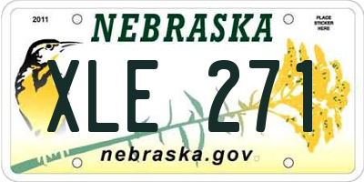 NE license plate XLE271