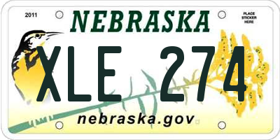 NE license plate XLE274