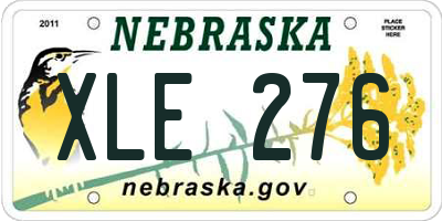 NE license plate XLE276