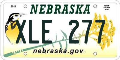 NE license plate XLE277