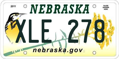 NE license plate XLE278