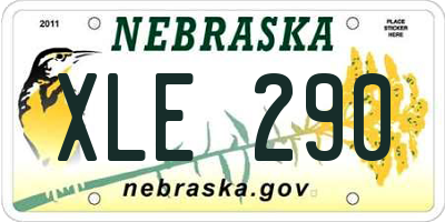 NE license plate XLE290