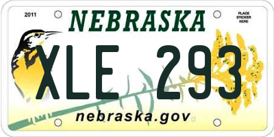 NE license plate XLE293
