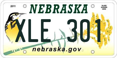 NE license plate XLE301
