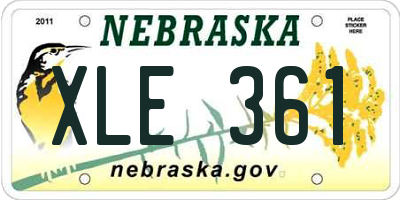 NE license plate XLE361
