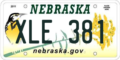 NE license plate XLE381