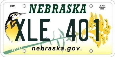 NE license plate XLE401