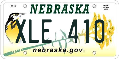 NE license plate XLE410