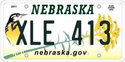 NE license plate XLE413
