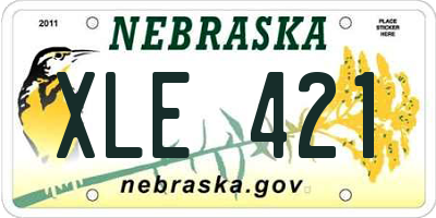 NE license plate XLE421
