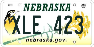NE license plate XLE423