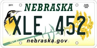 NE license plate XLE452
