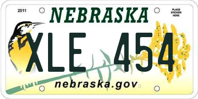NE license plate XLE454