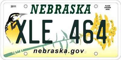 NE license plate XLE464
