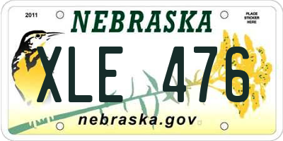 NE license plate XLE476
