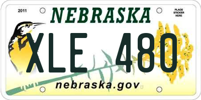 NE license plate XLE480