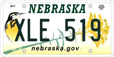 NE license plate XLE519