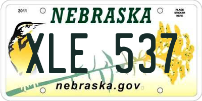 NE license plate XLE537