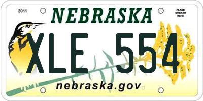 NE license plate XLE554