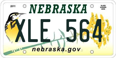 NE license plate XLE564