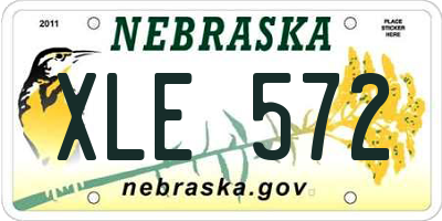 NE license plate XLE572