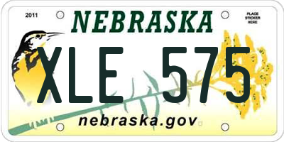 NE license plate XLE575