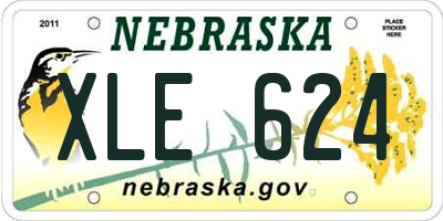 NE license plate XLE624