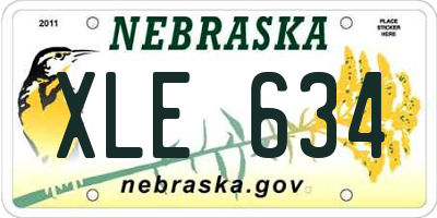NE license plate XLE634