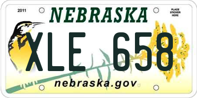 NE license plate XLE658