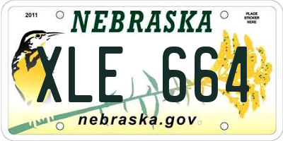 NE license plate XLE664