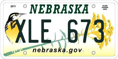 NE license plate XLE673