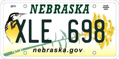 NE license plate XLE698
