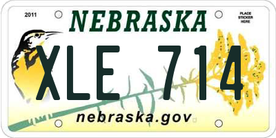 NE license plate XLE714