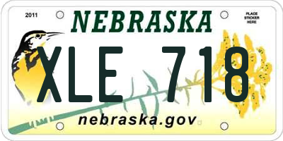 NE license plate XLE718