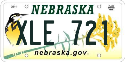 NE license plate XLE721