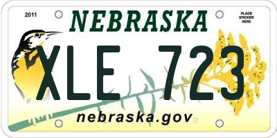 NE license plate XLE723