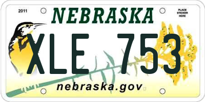 NE license plate XLE753