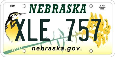 NE license plate XLE757
