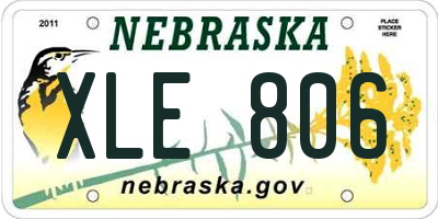 NE license plate XLE806