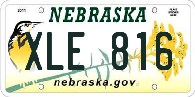 NE license plate XLE816