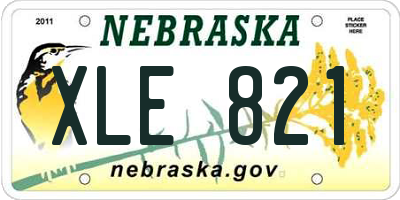 NE license plate XLE821