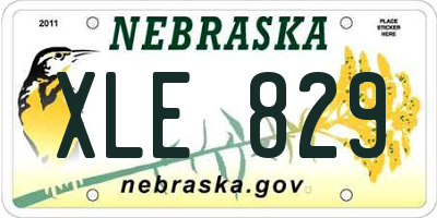 NE license plate XLE829