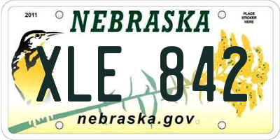 NE license plate XLE842