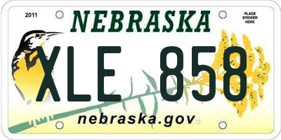 NE license plate XLE858