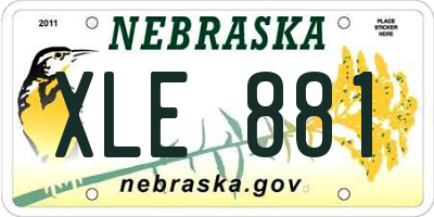 NE license plate XLE881
