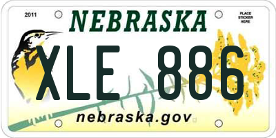 NE license plate XLE886
