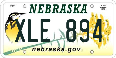NE license plate XLE894