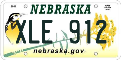 NE license plate XLE912